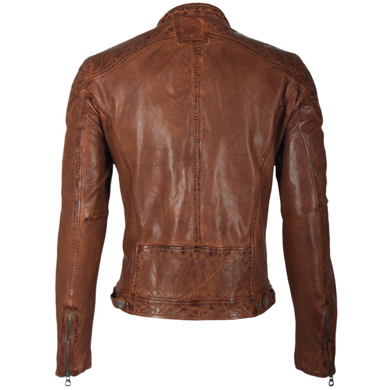 Geaca de Piele Naturala Barbati Gipsy Coniac Garren LVTW – IMBRACAMINTE