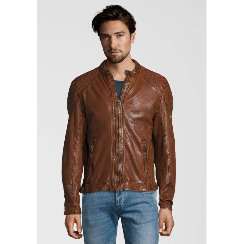 Geaca de Piele Naturala Barbati Gipsy Coniac Garren LVTW – IMBRACAMINTE