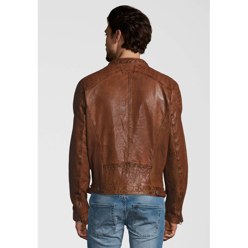 Geaca de Piele Naturala Barbati Gipsy Coniac Garren LVTW – IMBRACAMINTE