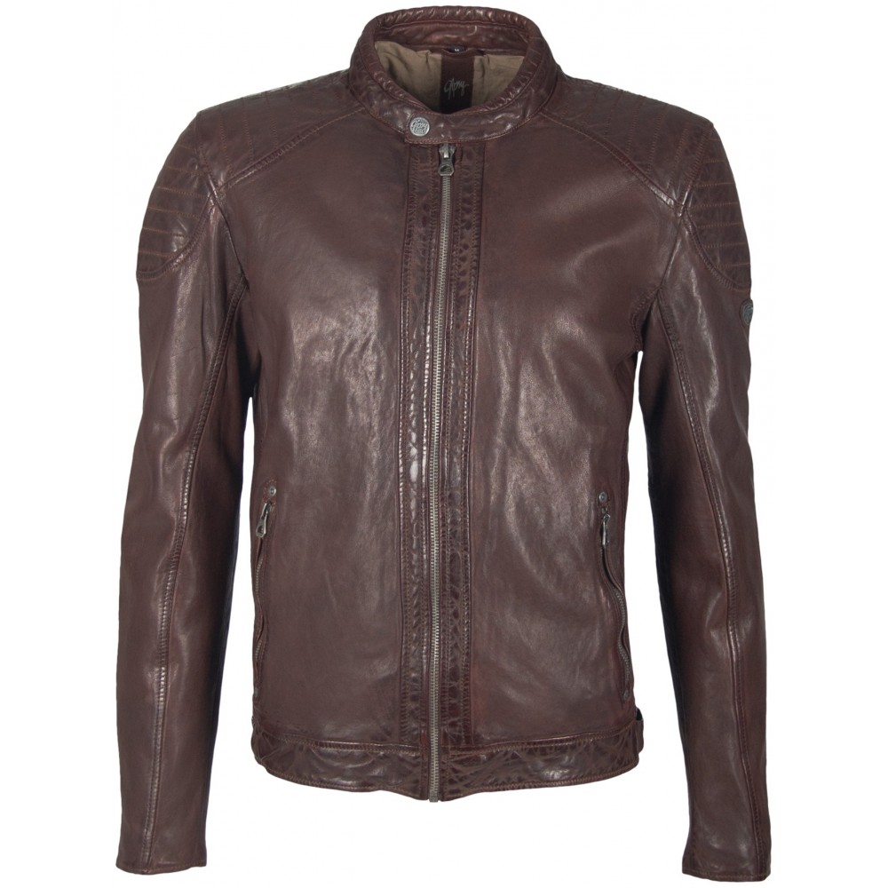Geaca de Piele Naturala Barbati Gipsy Maro Inchis Garren LVTW Geaca de Piele Naturala Barbati Gipsy Maro Inchis Garren LVTW - readytowear.ro