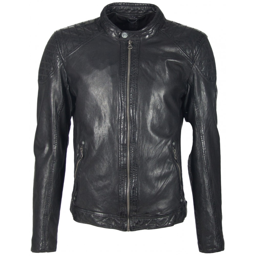 Geaca de Piele Naturala Barbati Gipsy Neagra Garren LVTW - readytowear.ro