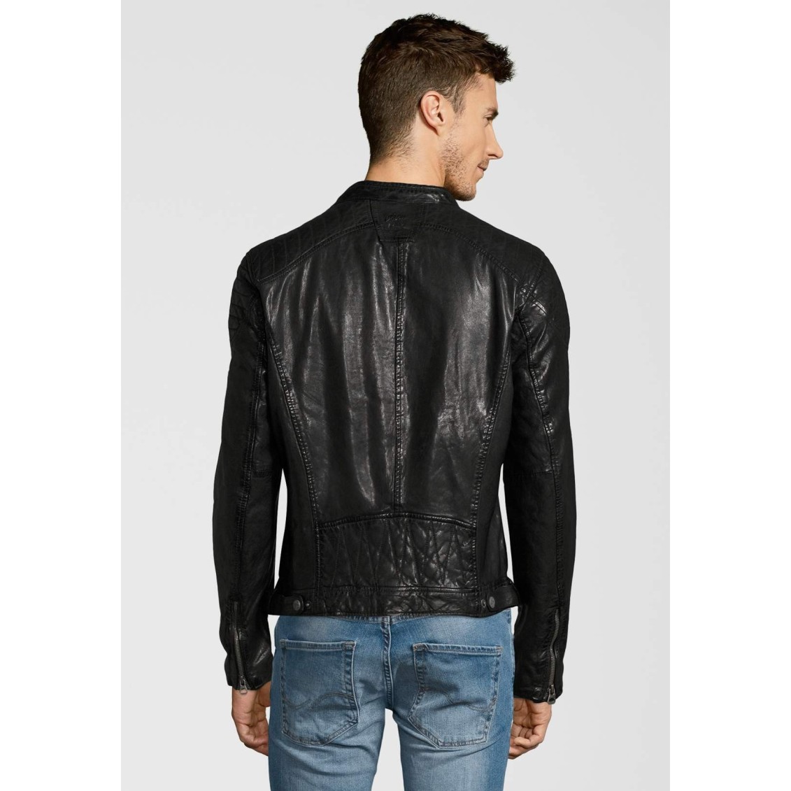 Geaca de Piele Naturala Barbati Gipsy Neagra Garren LVTW – IMBRACAMINTE