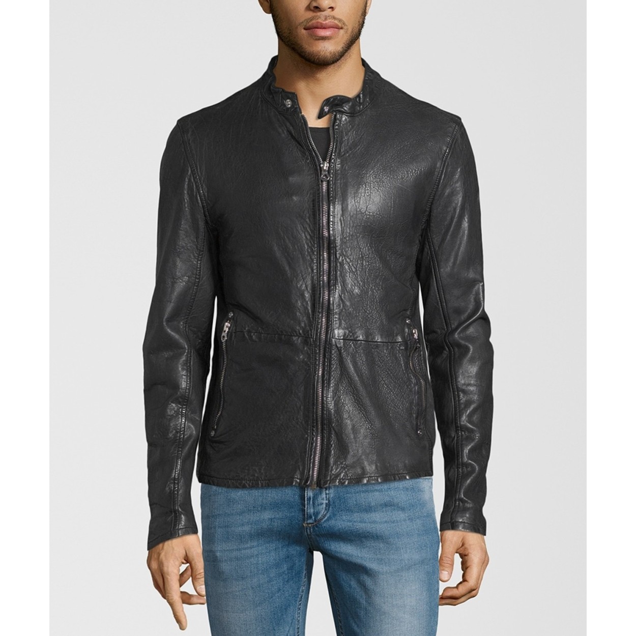 Geaca de Piele Naturala Barbati Gipsy Neagra Hank SF NZROV – IMBRACAMINTE