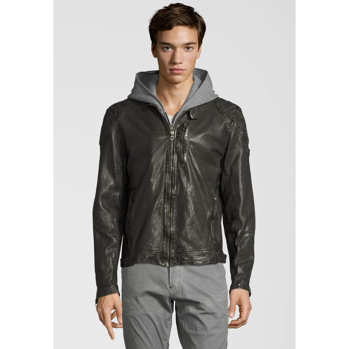 Geaca de Piele Barbati Gipsy Gri Hayo LVTW – IMBRACAMINTE