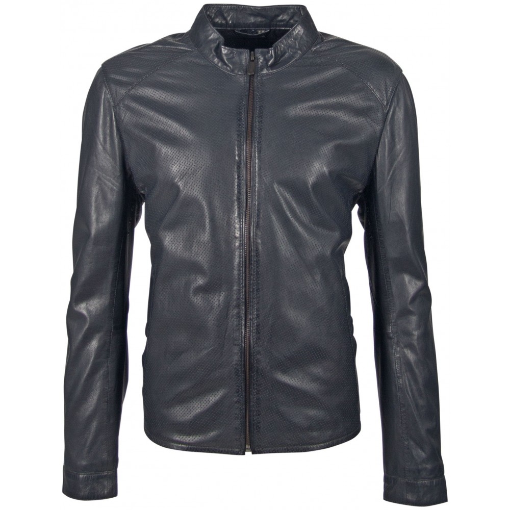 Geaca de Piele Naturala Barbati Gipsy Bleumarin Heat LASIV - readytowear