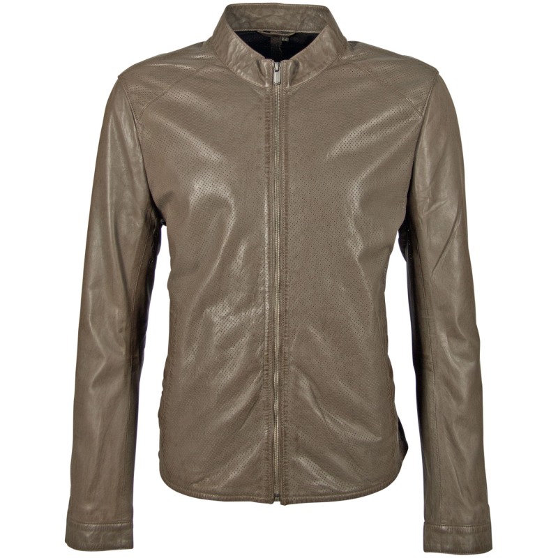 Geaca de Piele Naturala Barbati Gipsy Gri Inchis Heat LASIV – IMBRACAMINTE