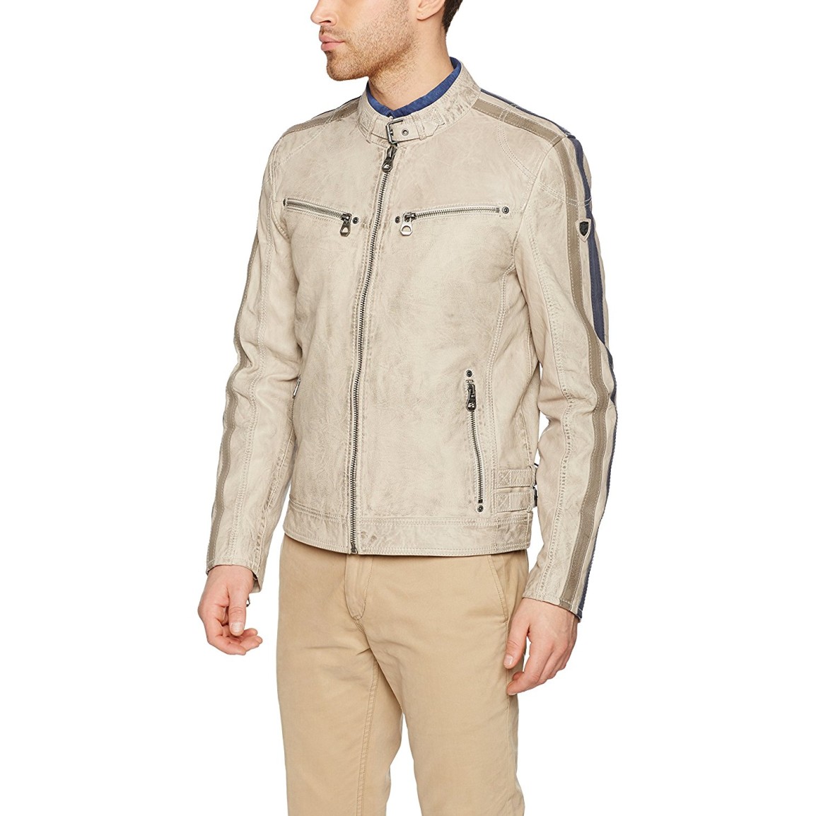 Geaca de Piele Naturala Barbati Gipsy Gri Heroes SF LVW – IMBRACAMINTE