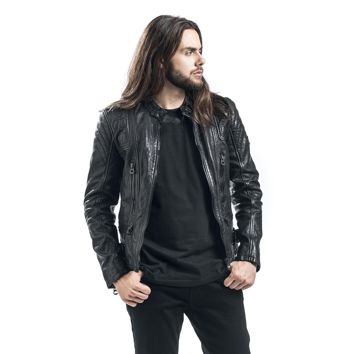 Geaca de Piele Naturala Barbati Gipsy Neagra Highway 2 SF LAGIV – IMBRACAMINTE