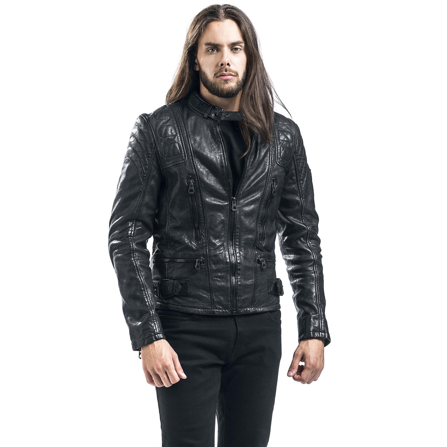 Geaca de Piele Naturala Barbati Gipsy Neagra Highway 2 SF LAGIV – IMBRACAMINTE