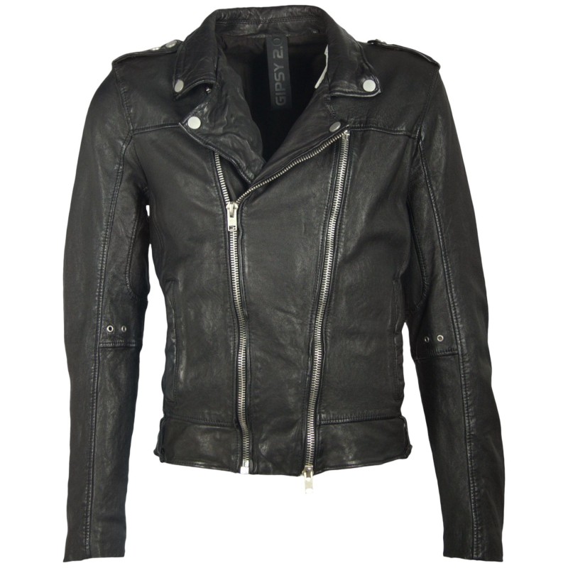 Geaca de Piele Naturala Barbati Gipsy Neagra Himba SF LVA – IMBRACAMINTE