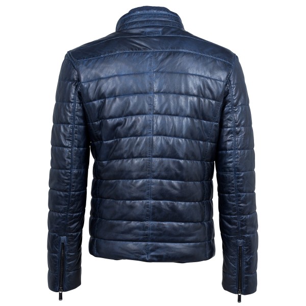 Geaca de Piele Naturala Barbati Gipsy Bleumarin Hudson W18 LNB W – IMBRACAMINTE — fotografia 2