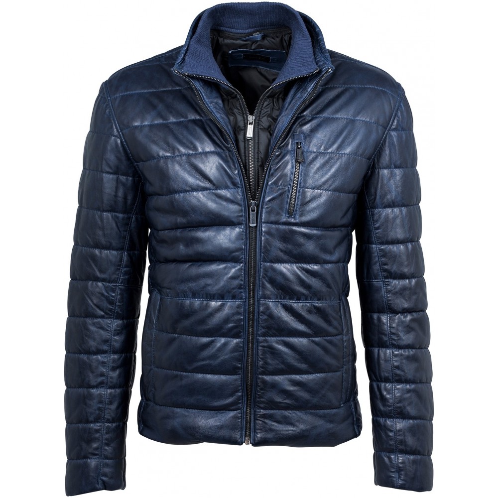 Geaca de Piele Naturala Barbati Gipsy Bleumarin Hudson W18 LNB W Geaca de Piele Naturala Barbati Gipsy Bleumarin Hudson W18 LNB W - readytowear