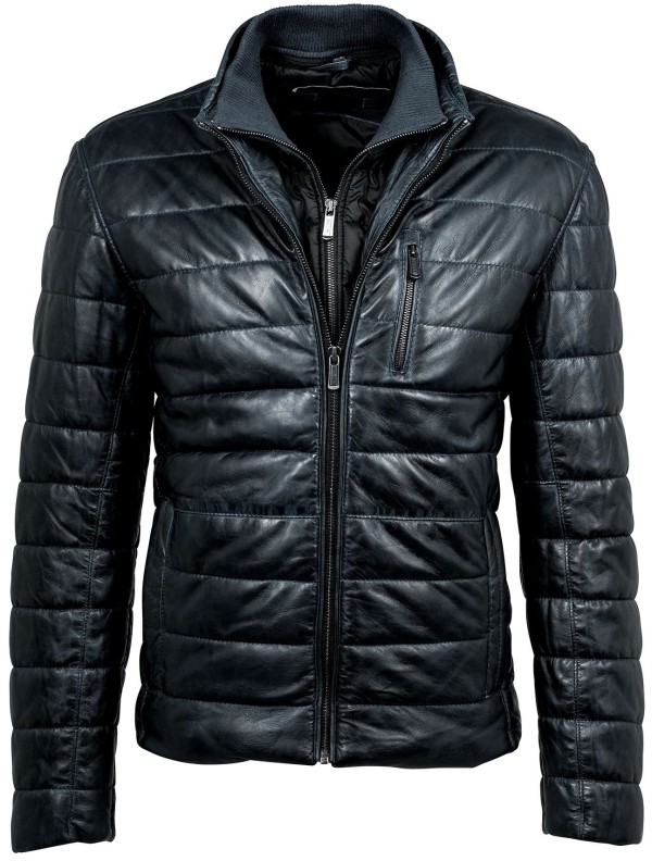 Geaca de Piele Naturala Barbati Gipsy Neagra Hudson W18 LNB W – IMBRACAMINTE — fotografia 1