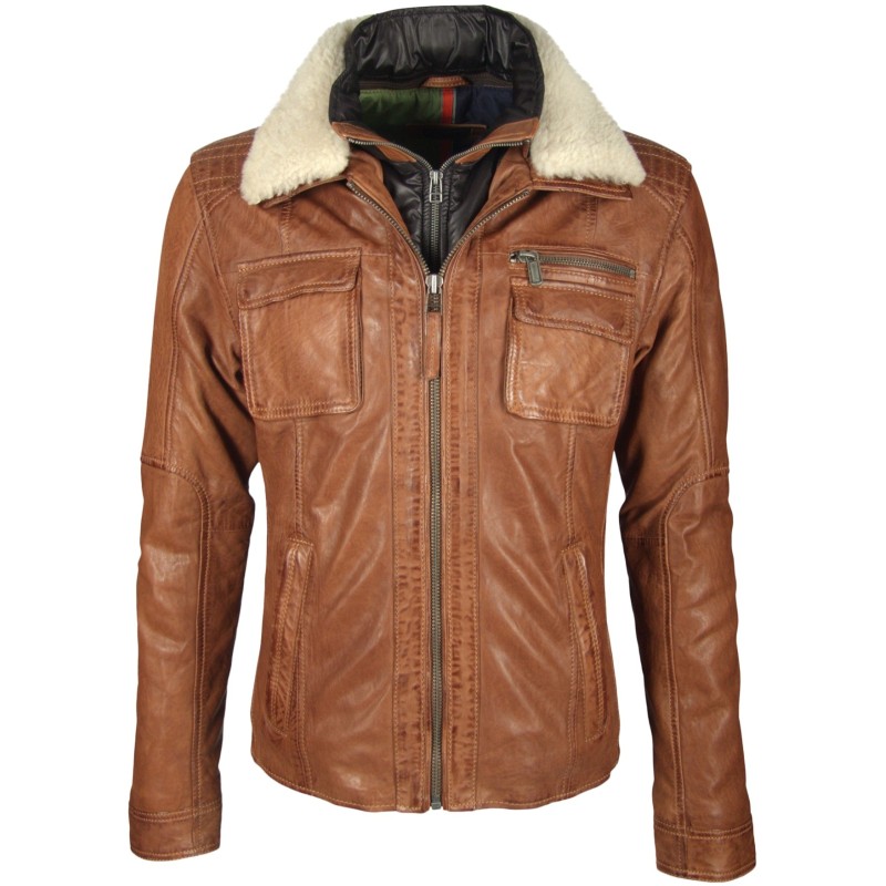 Geaca de Piele Naturala Barbati Gipsy Coniac Ice LASARV W – IMBRACAMINTE Geaca de Piele Naturala Barbati Gipsy Coniac Ice LASARV W – IMBRACAMINTE