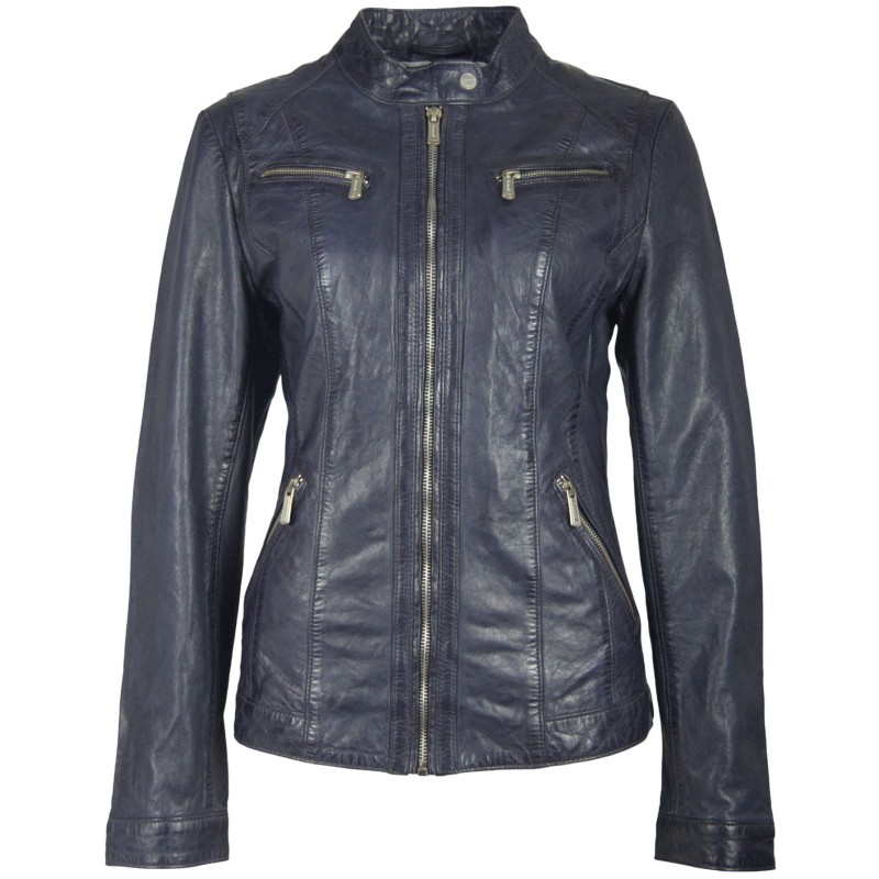 Geaca de Piele Naturala Dama Gipsy Bleumarin Ilsa LATIV – IMBRACAMINTE