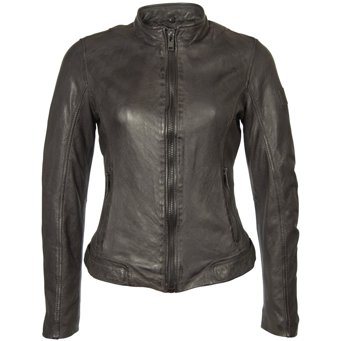 Geaca de Piele Naturala Dama Gipsy Gri inchis Indy SF LAPRAV – IMBRACAMINTE