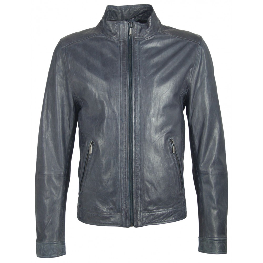 Geaca de Piele Naturala Barbati Gipsy Bleumarin Jake NSLONTV Geaca de Piele Naturala Barbati Gipsy Bleumarin Jake NSLONTV - readytowear