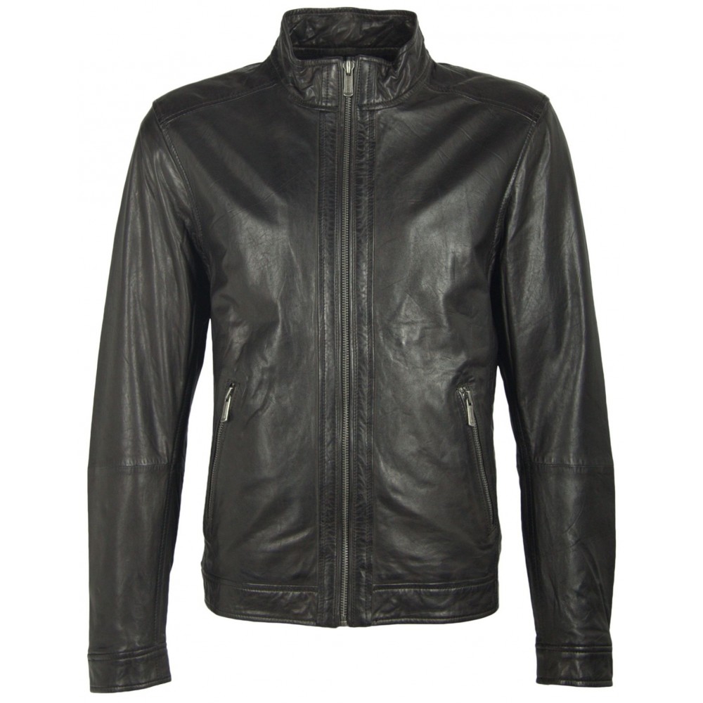 Geaca de Piele Naturala Barbati Gipsy Neagra Jake NSLONTV - readytowear.ro