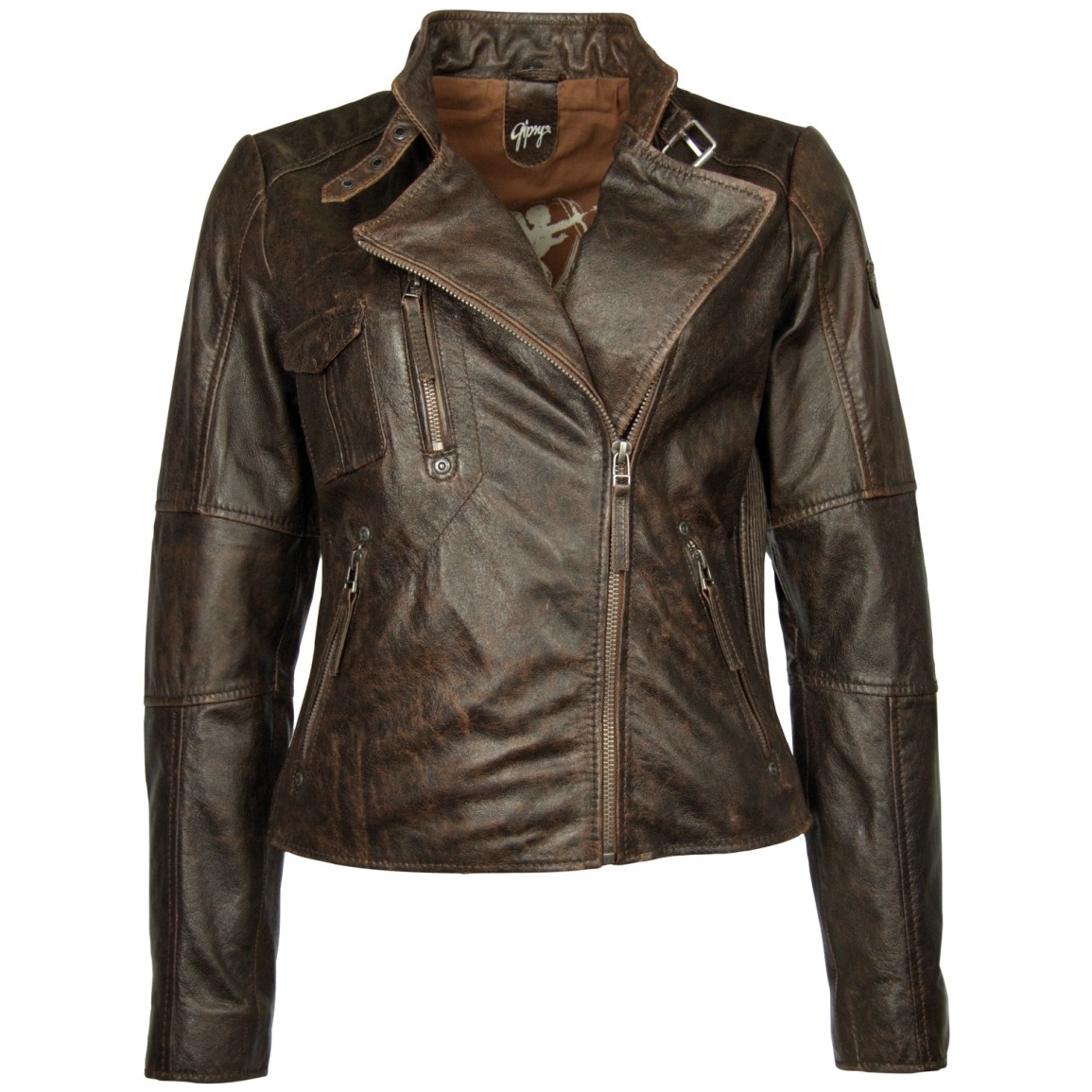 Geaca de Piele Naturala Dama Gipsy Maro inchis Jamie LANTV – IMBRACAMINTE
