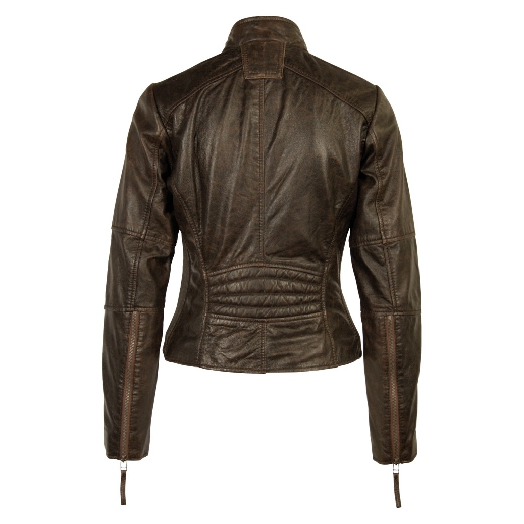 Geaca de Piele Naturala Dama Gipsy Maro inchis Jamie LANTV – IMBRACAMINTE