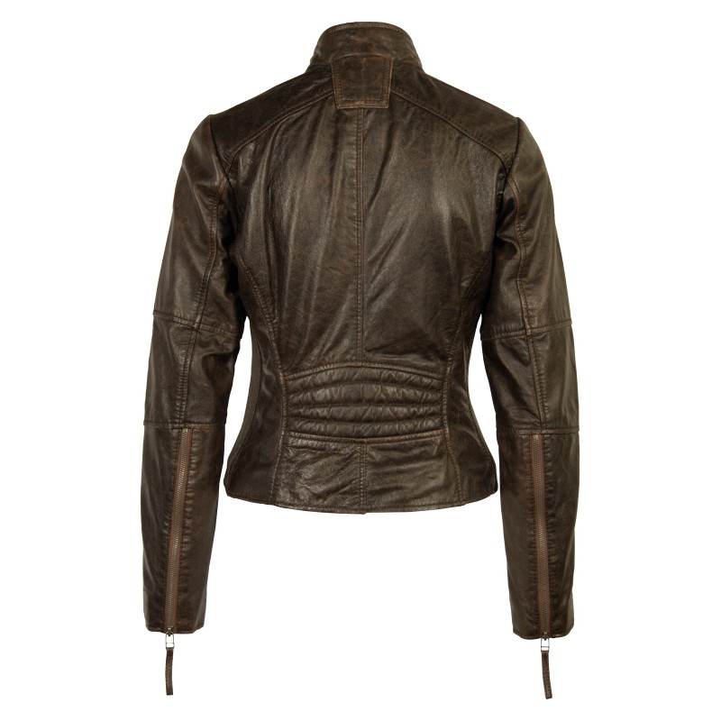 Geaca de Piele Naturala Dama Gipsy Maro inchis Jamie LANTV – IMBRACAMINTE