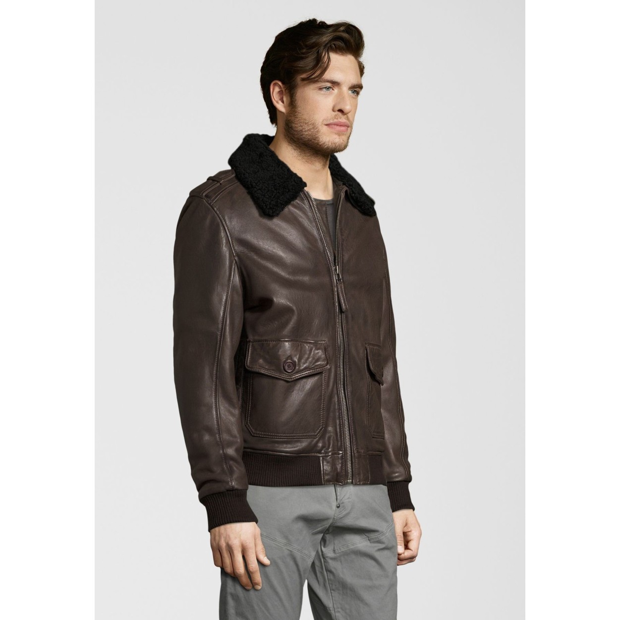 Geaca de Piele Naturala Barbati Gipsy Maro Inchis Jared NSLVV W – IMBRACAMINTE