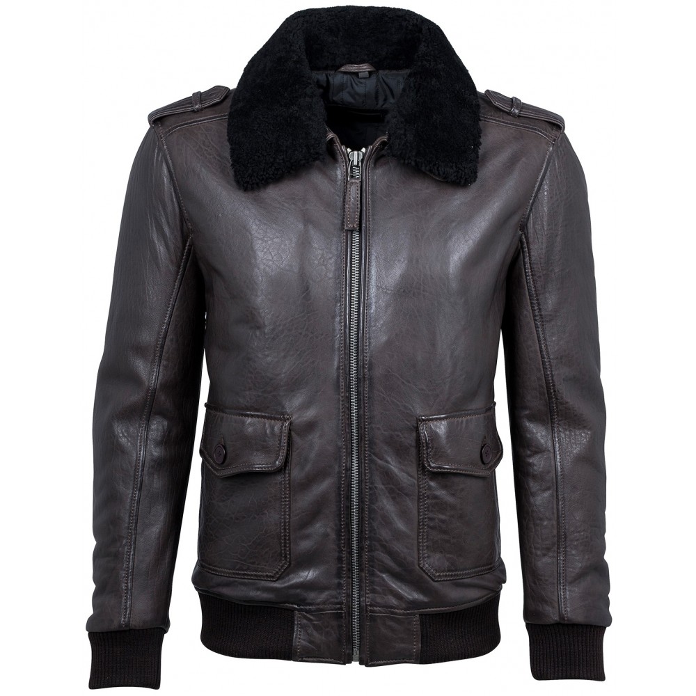 Geaca de Piele Naturala Barbati Gipsy Maro Inchis Jared NSLVV W Geaca de Piele Naturala Barbati Gipsy Maro Inchis Jared NSLVV W - readytowear