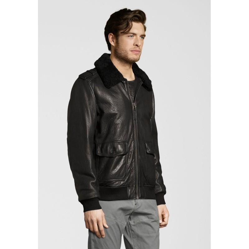 Geaca de Piele Naturala Barbati Gipsy Neagra Jared NSLVV W – IMBRACAMINTE