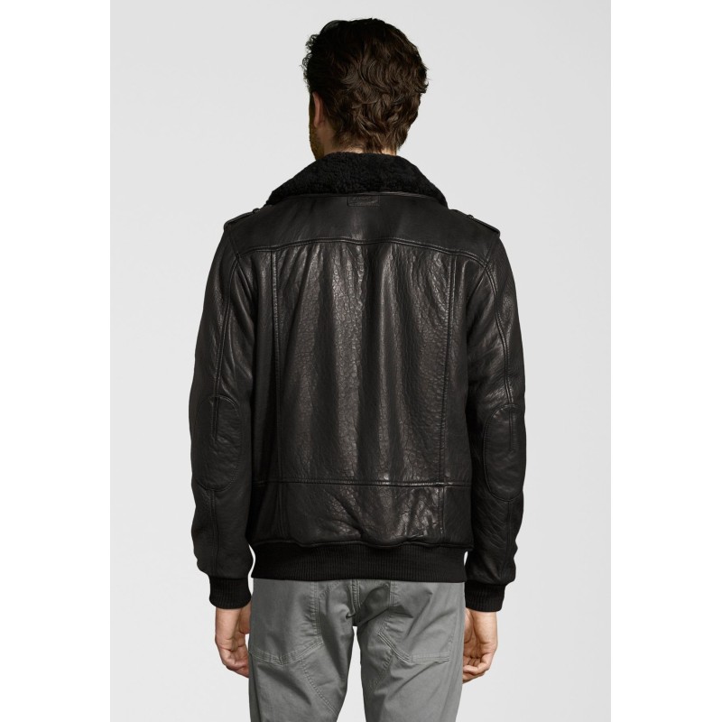 Geaca de Piele Naturala Barbati Gipsy Neagra Jared NSLVV W – IMBRACAMINTE