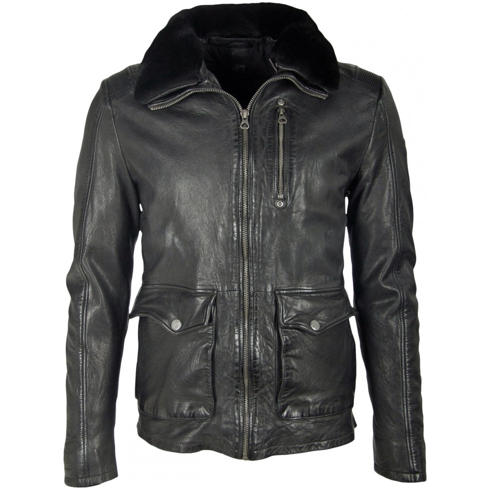 Geaca de Piele Naturala Barbati Gipsy Neagra Jareth LVD Geaca de Piele Naturala Barbati Gipsy Neagra Jareth LVD - readytowear