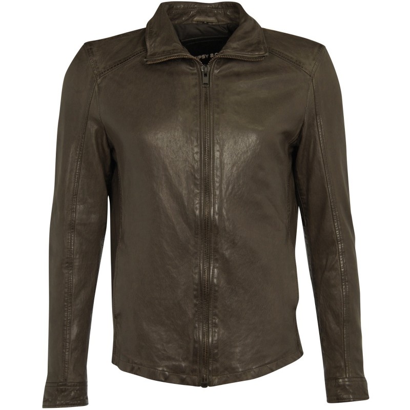 Geaca din Piele Naturala Gipsy Barbati Maro inchis Jeff W17 SF LAWOV – IMBRACAMINTE