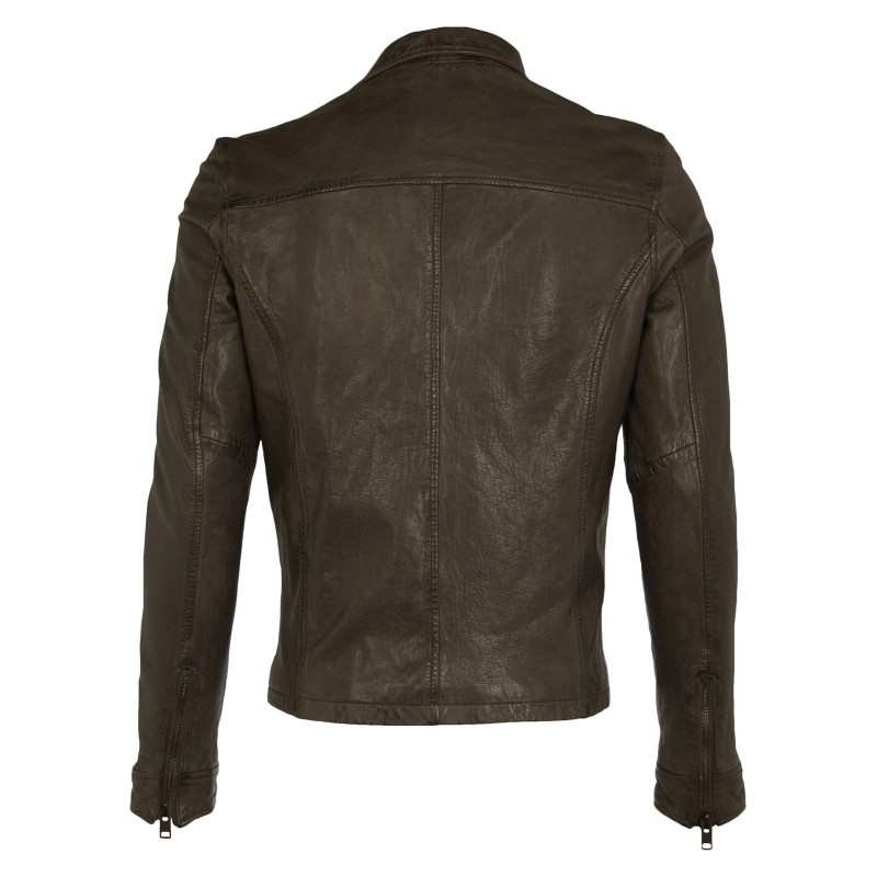 Geaca din Piele Naturala Gipsy Barbati Maro inchis Jeff W17 SF LAWOV – IMBRACAMINTE