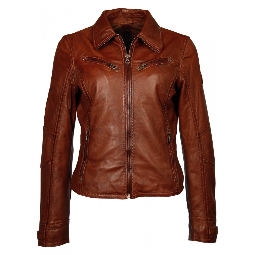 Geaca de Piele Naturala Dama Gipsy Coniac Jill LAKEV - readytowear
