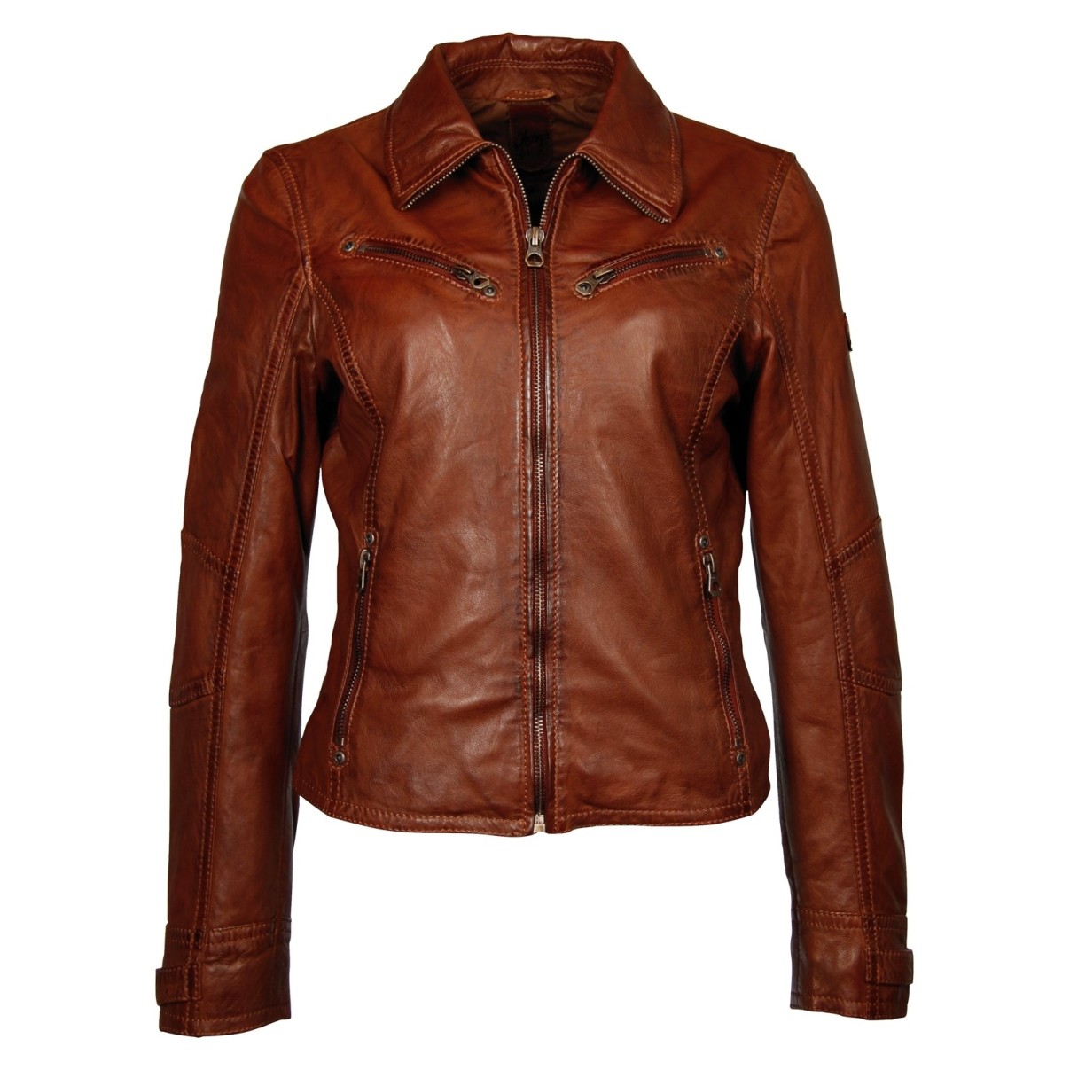 Geaca de Piele Naturala Dama Gipsy Coniac Jill LAKEV – IMBRACAMINTE