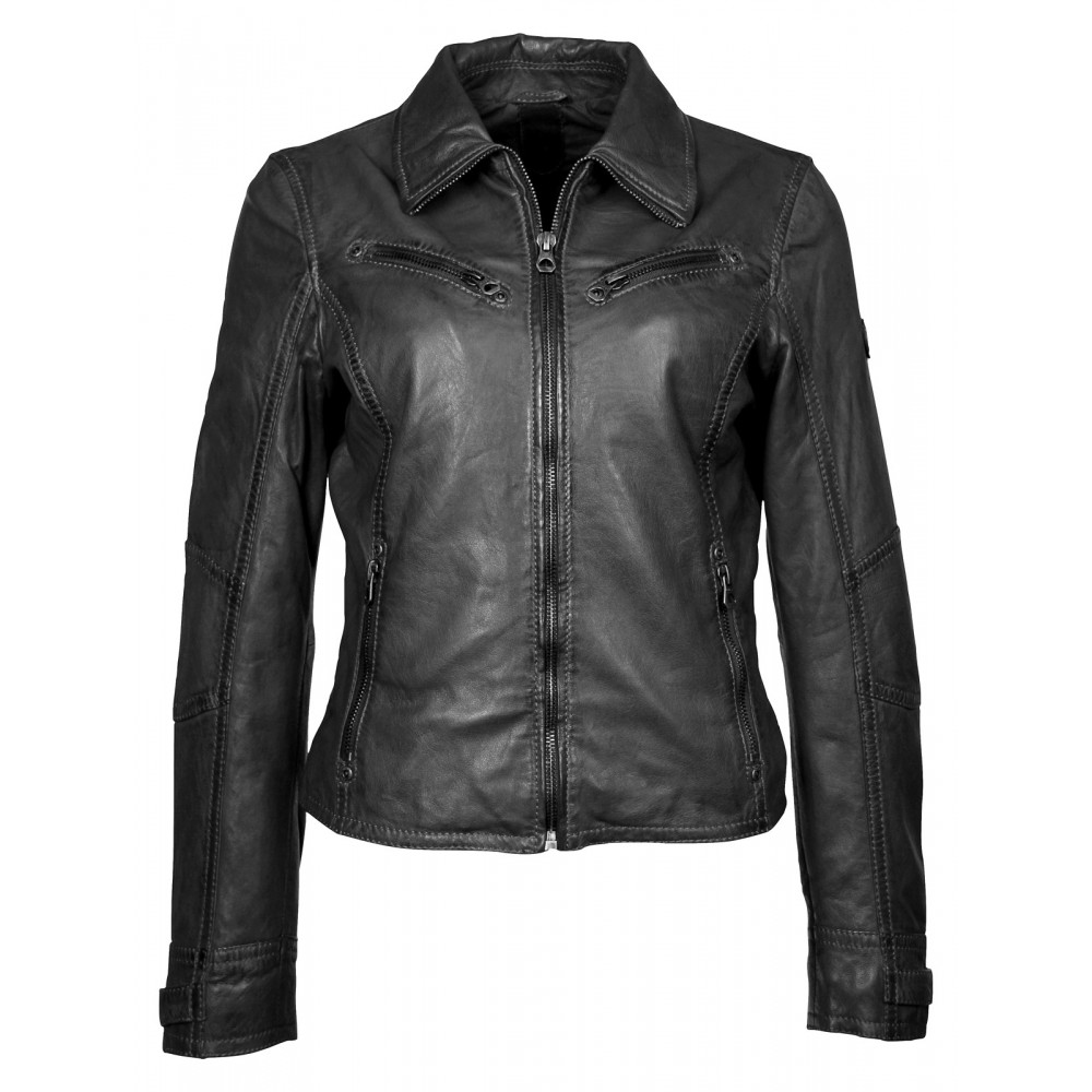 Geaca de Piele Naturala Dama Gipsy Neagra Jill LAKEV Geaca de Piele Naturala Dama Gipsy Neagra Jill LAKEV - readytowear.ro