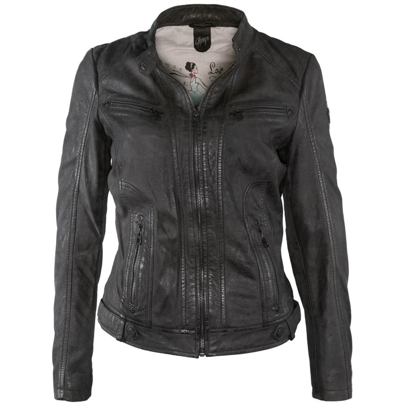 Geaca de Piele Naturala Dama Gipsy Neagra Jonet LCOUNTV – IMBRACAMINTE