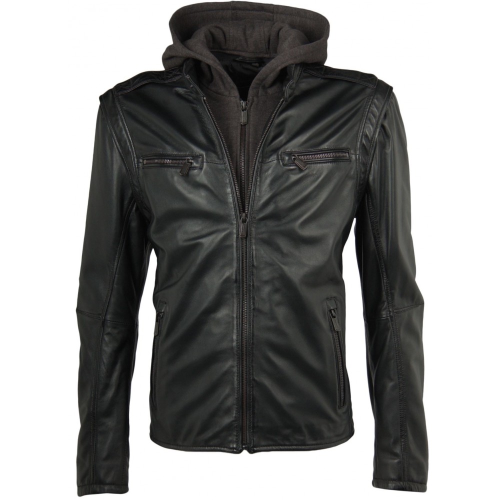 Geaca de Piele Naturala Barbati Gipsy Neagra Jonson LNSTV Geaca de Piele Naturala Barbati Gipsy Neagra Jonson LNSTV - readytowear.ro