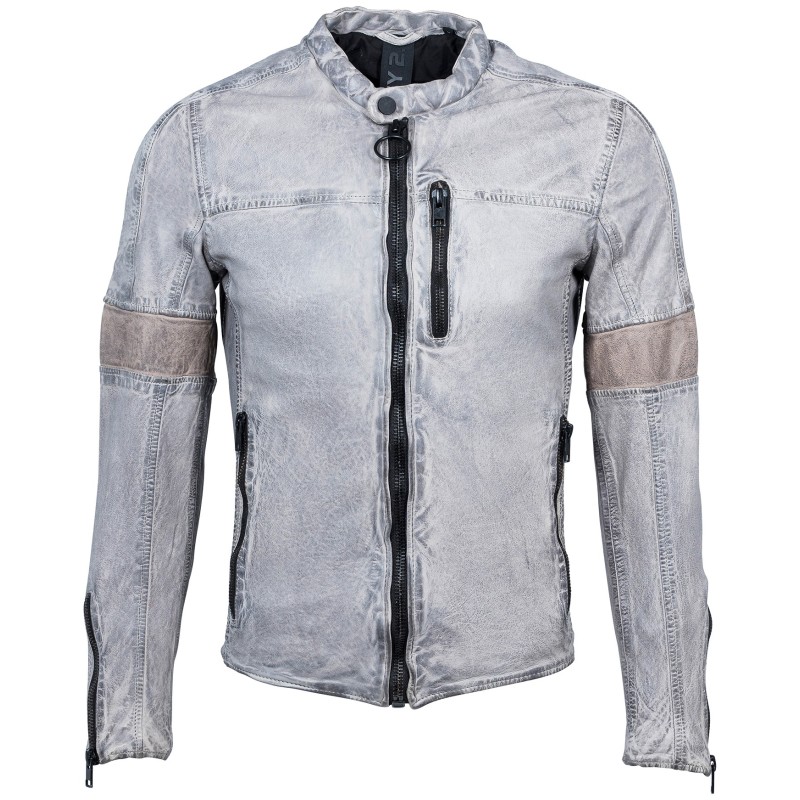 Geaca de Piele Naturala Barbati Gipsy Gri Kaiden SF LAWOV – IMBRACAMINTE