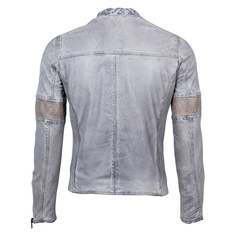 Geaca de Piele Naturala Barbati Gipsy Gri Kaiden SF LAWOV – IMBRACAMINTE