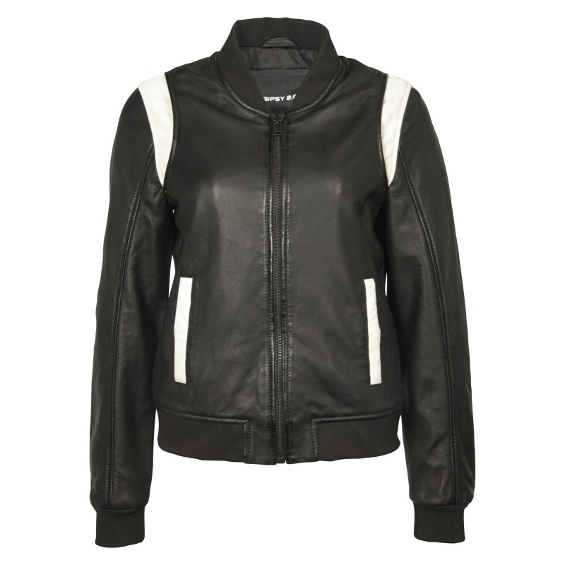 Geaca de Piele Naturala Dama Gipsy Alb-Negru Karissa 2 LAROXV – IMBRACAMINTE Geaca de Piele Naturala Dama Gipsy Alb-Negru Karissa 2 LAROXV – IMBRACAMINTE