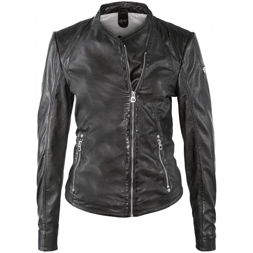 Geaca de Piele Naturala Dama Gipsy Neagra Kassia LASV Geaca de Piele Naturala Dama Gipsy Neagra Kassia LASV - readytowear