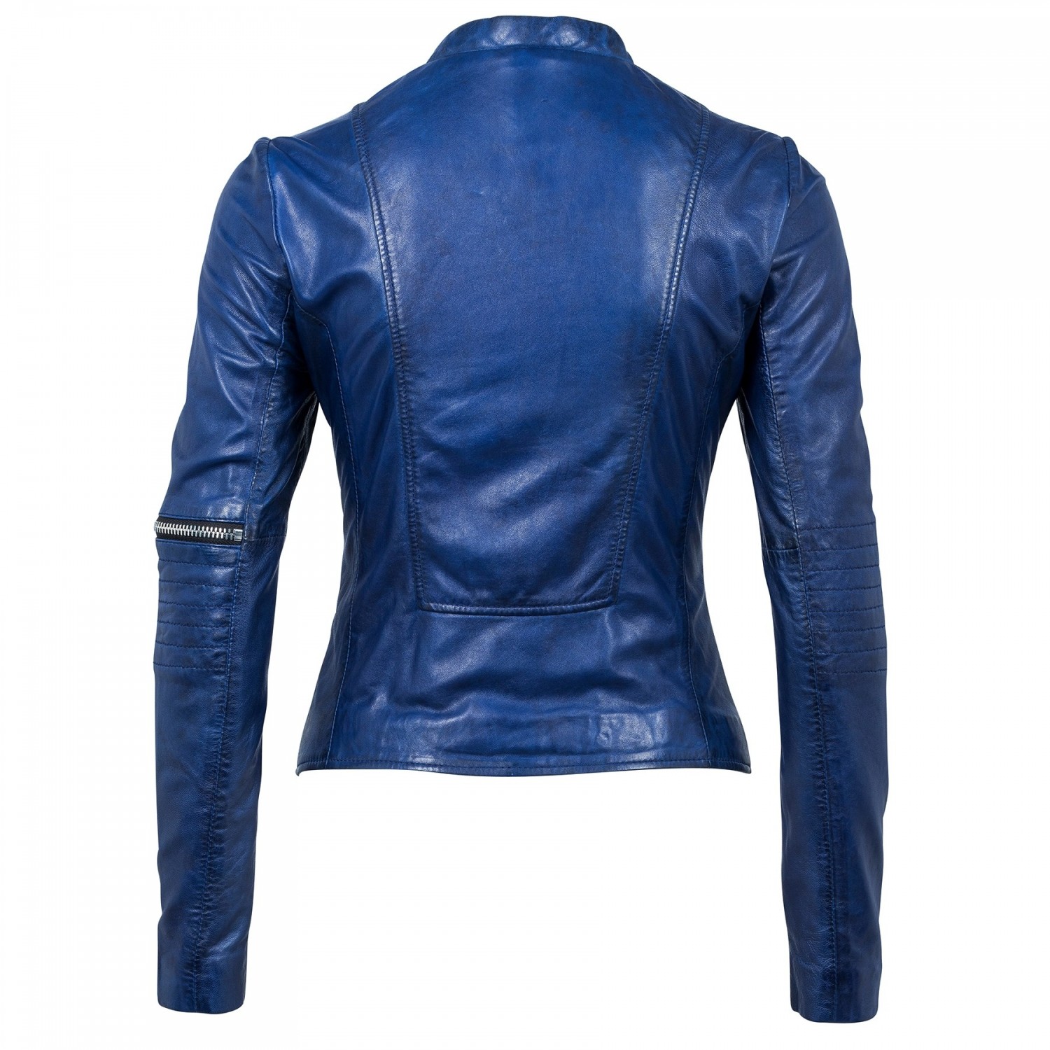 Geaca de Piele Naturala Dama Gipsy Albastra Kaylin SF LAANV – IMBRACAMINTE