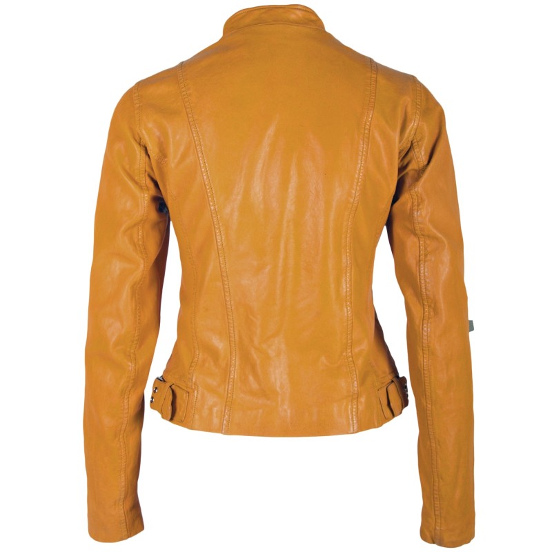 Geaca de Piele Naturala Dama Gipsy Galbena Khara SF LAMEZV – IMBRACAMINTE