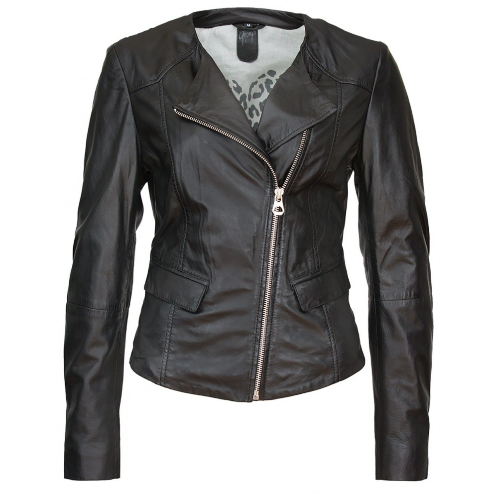 Geaca de Piele Naturala Dama Gipsy Neagra Kiara LASV - readytowear