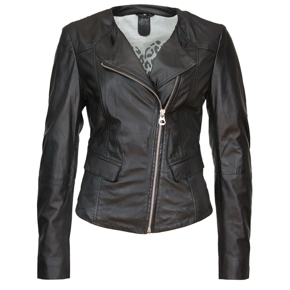 Geaca de Piele Naturala Dama Gipsy Neagra Kiara LASV – IMBRACAMINTE