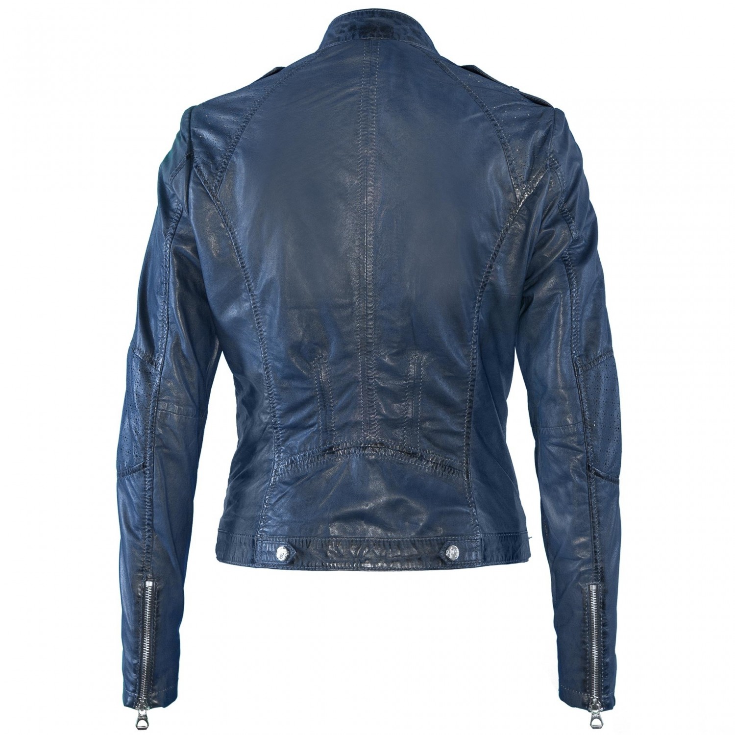 Geaca de Piele Naturala Dama Gipsy Albastra Kikki S18 LASV – IMBRACAMINTE