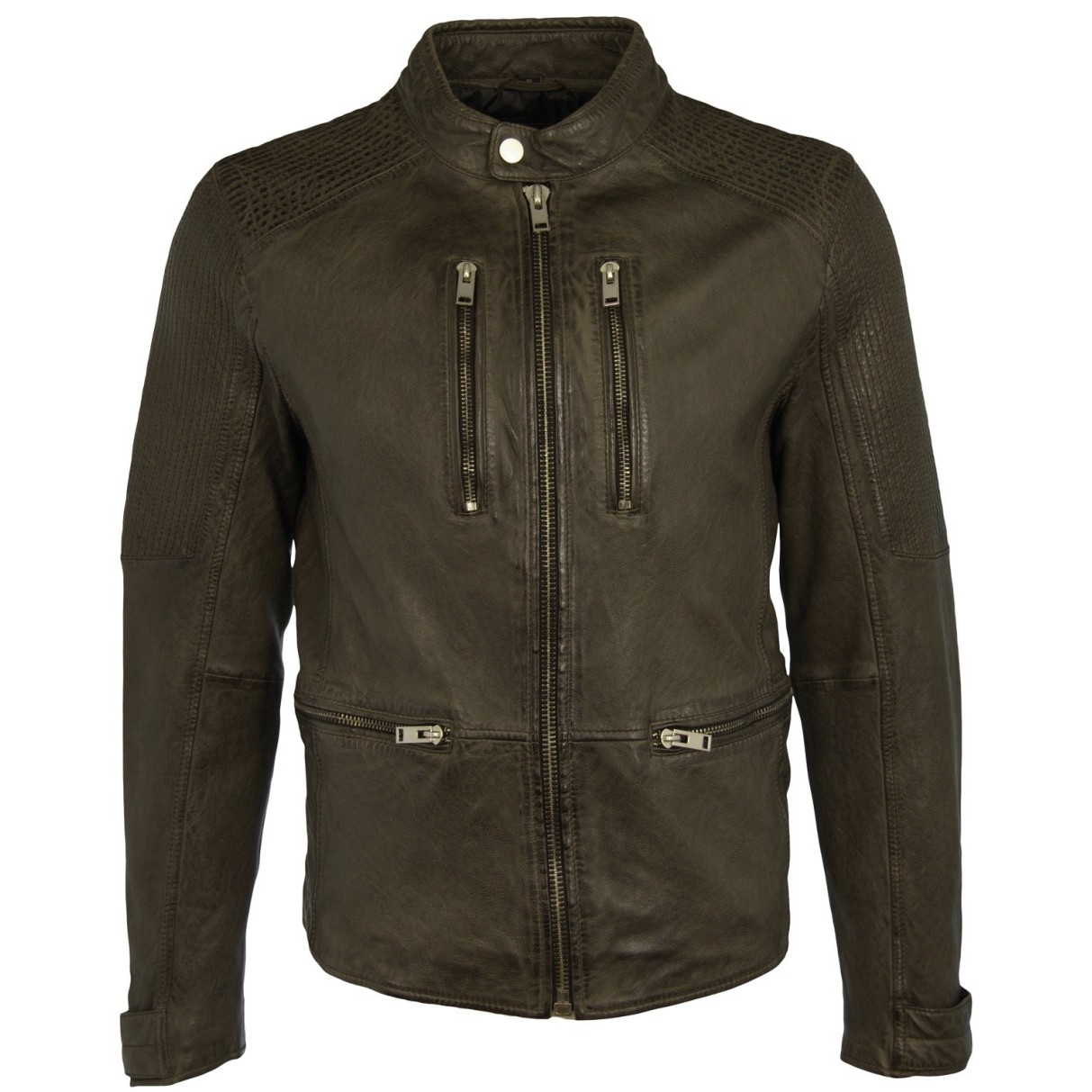 Geaca de Piele Naturala Barbati Gipsy Kaki inchis Kima SF LAPRAV – IMBRACAMINTE