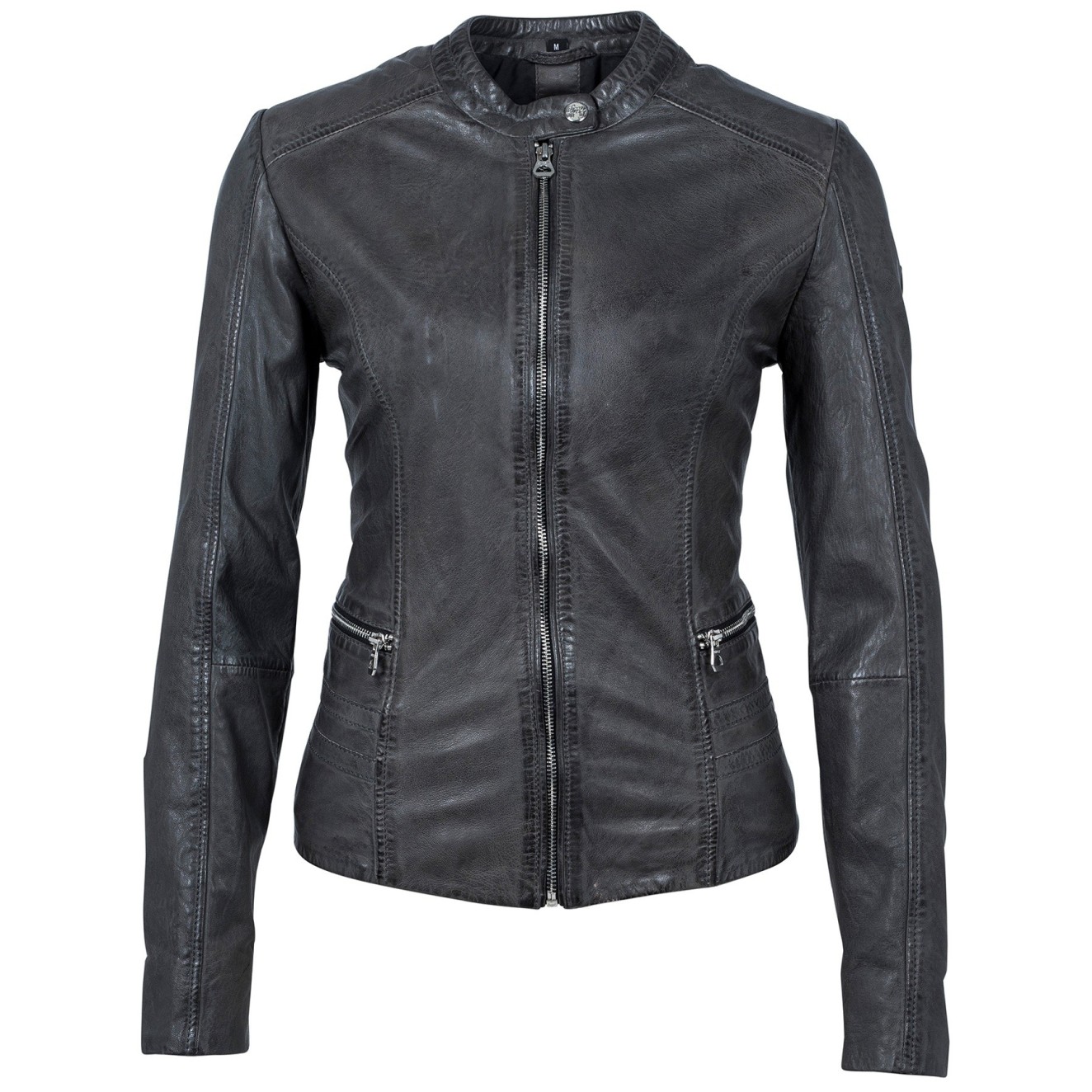 Geaca de Piele Naturala Dama Gipsy Antracit Laila W18 LONTV – IMBRACAMINTE