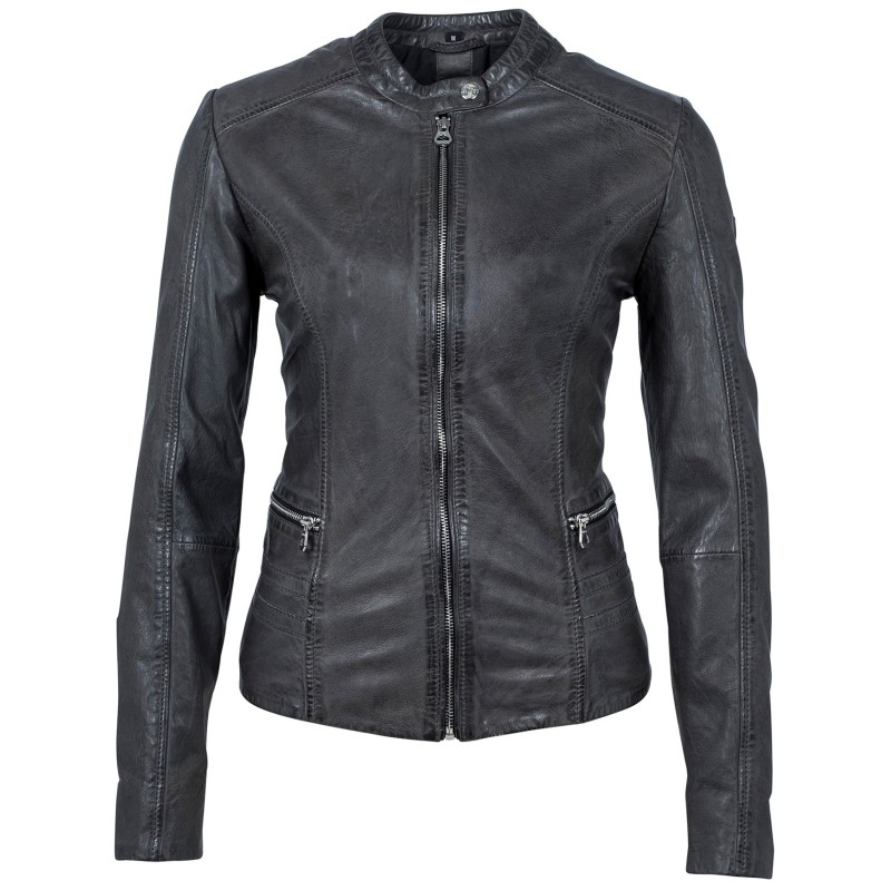 Geaca de Piele Naturala Dama Gipsy Antracit Laila W18 LONTV – IMBRACAMINTE