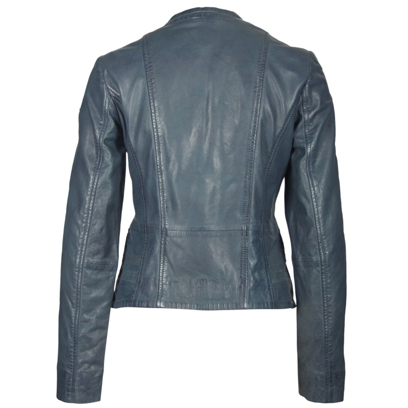 Geaca de Piele Naturala Dama Gipsy Bleumarin Laila W18 LONTV – IMBRACAMINTE